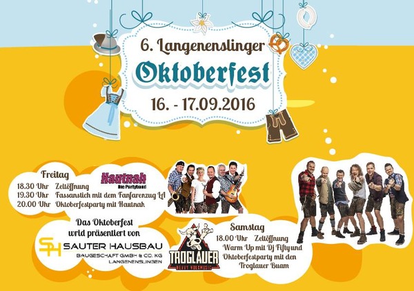 Party Flyer: 6. Langenenslinger Oktoberfest am 16.09.2016 in Langenenslingen